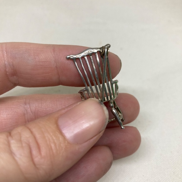 Solid 925 Sterling Silver Shaker / Antique-Vintage Chair Lapel Stick Pin Brooch - Picture 6 of 8